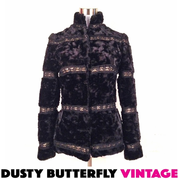 [SOLD]FAUX FUR JACKET Luxe ANTHROPOLOGIE Tracy Ree - Picture 1 of 4