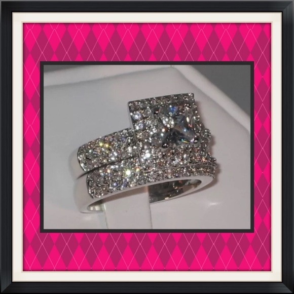 TODAY ONLY NEW 2PC Over 3CTW Wedding Set - Picture 3 of 4