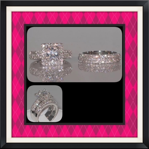 TODAY ONLY NEW 2PC Over 3CTW Wedding Set - Picture 4 of 4