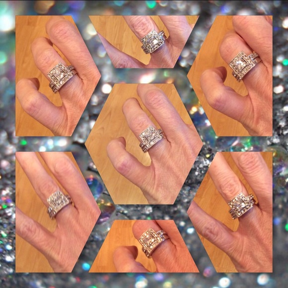 TODAY ONLY NEW 2PC Over 3CTW Wedding Set - Picture 2 of 4