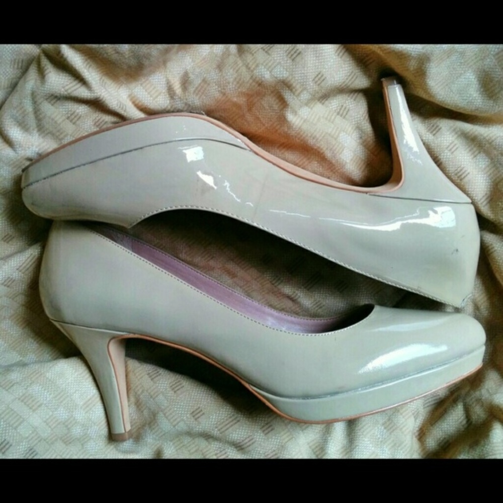 Vince Camuto Desti Patent Platform Heels Nude 9.5M - Picture 2 of 5