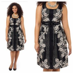 Black & White Print Fit & Flair Dress