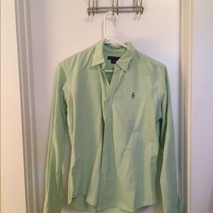 Green and yellow polo Oxford shirts