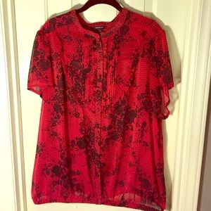 Torrid Polkadot Roses Top