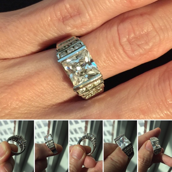 CZ silver coating over metal ring