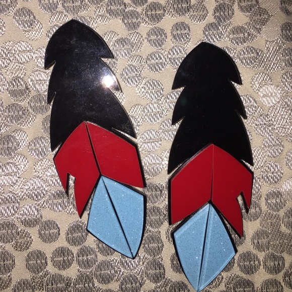 Large leaf earrings