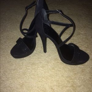 Size 6 black ankle strap heels