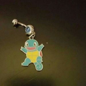 Squirtle belly button ring