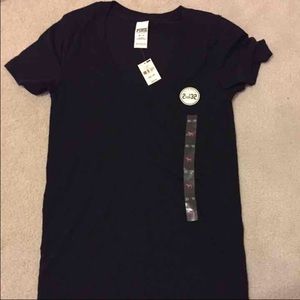 Victoria's Secret PINK black vneck shirt sz xsmall