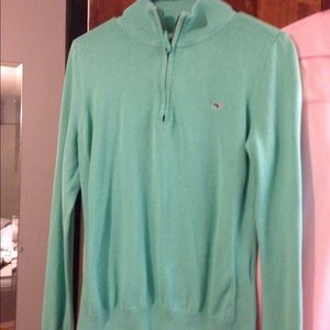 Turquoise vineyard vines quarter zip sweater