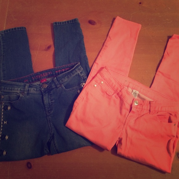 Skinny pants Jean and coral!