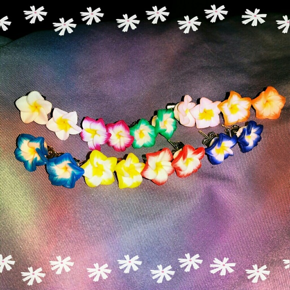 Tropical flower earrings