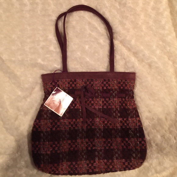 NWT Vera Bradley Handbag   Tweed Burgundy & Pink