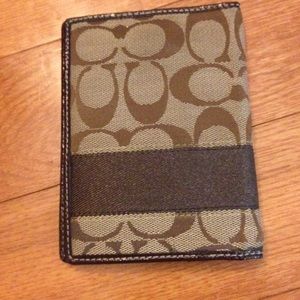 Coach brown passport holder/wallet