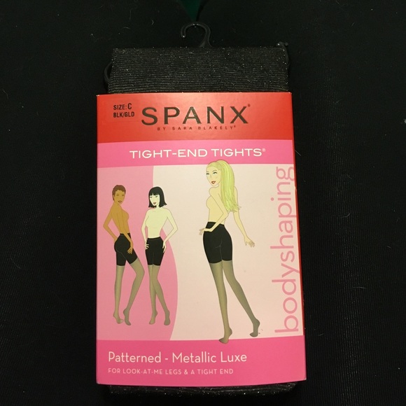 Spanx Tight End Tights - Patterned Metallic Luxe