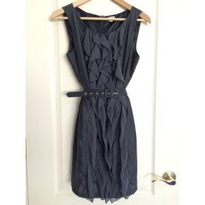 Belted Ruffle Cocktail Dress