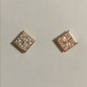 14 KT gold CZ earrings.