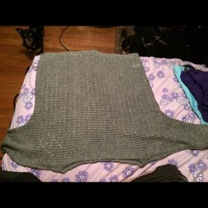 Shiny grey dressy top