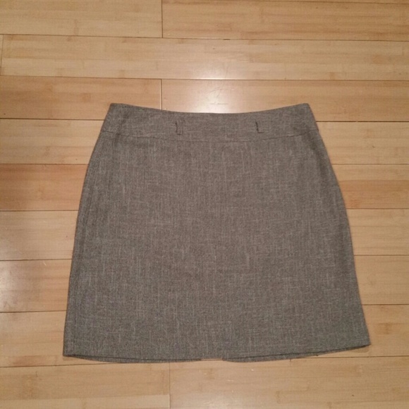 Black and White Herringbone Skirt