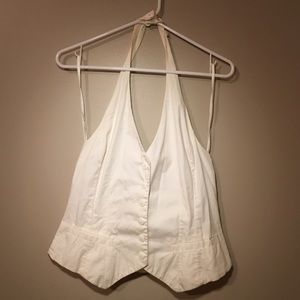 Halter style vest w buttons on front & halter