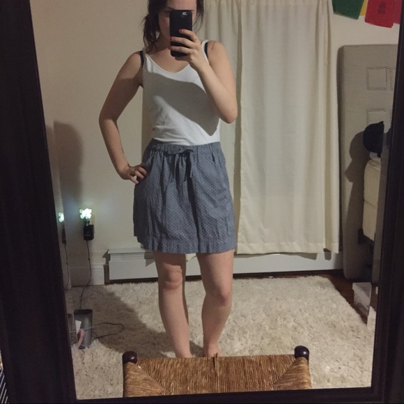 Merona blue polka dotted skirt size small!