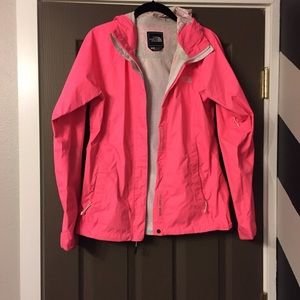 HOT pink women's North Face venture jacket.