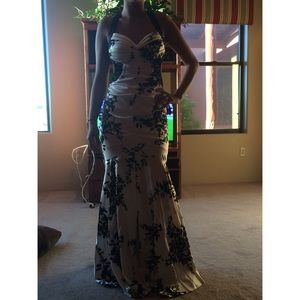 Black and white cherry blossom gown