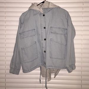 Light Denim Jacket with Hoodie
