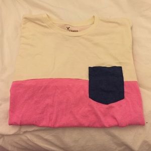 Pink American eagle tee