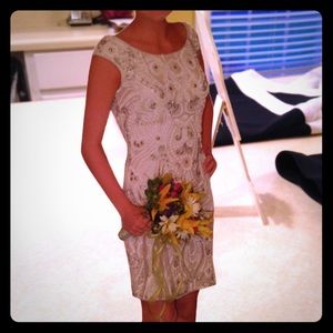 Shail K short white beaded dress