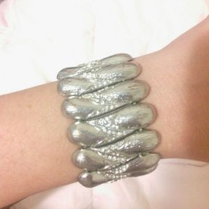 Silver and Gemstone stretch bracelet