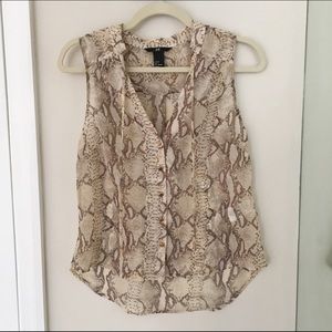 H&M snakeskin blouse