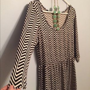 Long Sleeve Chevron Dress size Large
