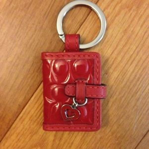 Small red Coach picture keychain