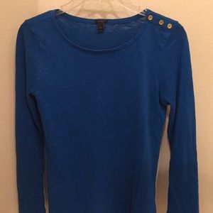 J. Crew, long-sleeved shirt with gold buttons