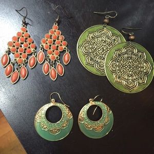 3 Pairs of Boho Earrings