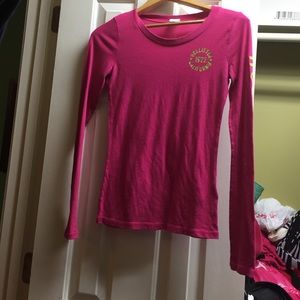 Pink & green long sleeve Hollister shirt