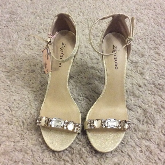 Sexy gold sparkly jeweled sandals