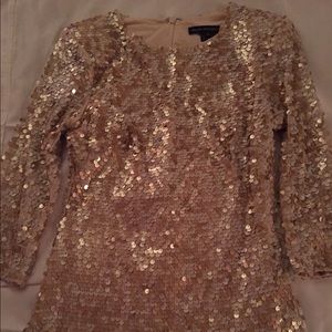 Gold and cream sequin shirt