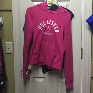 Blue Tee & pink hoodie both Hollister