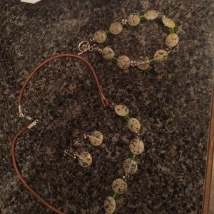 necklace, bracelet, earrings