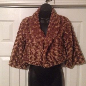 Plush Faux Fur Cropped Jacket