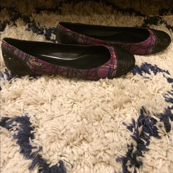 Coach Poppy Plaid & Sequin Ballet Flats