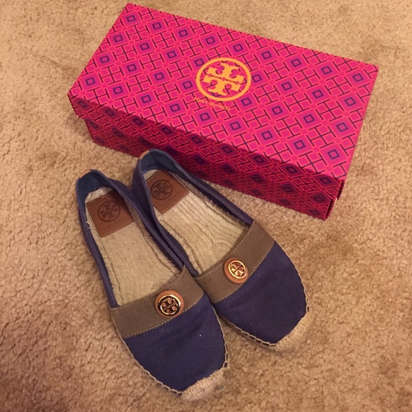 Tory Burch Beacher Espadrilles Flat Navy Green