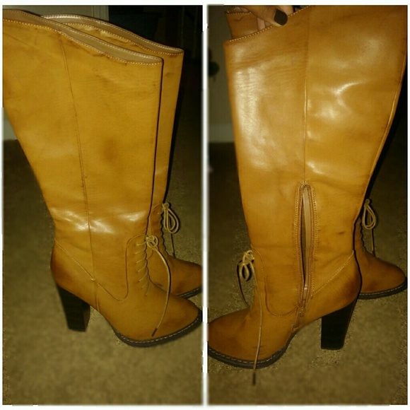Calf high brown boots