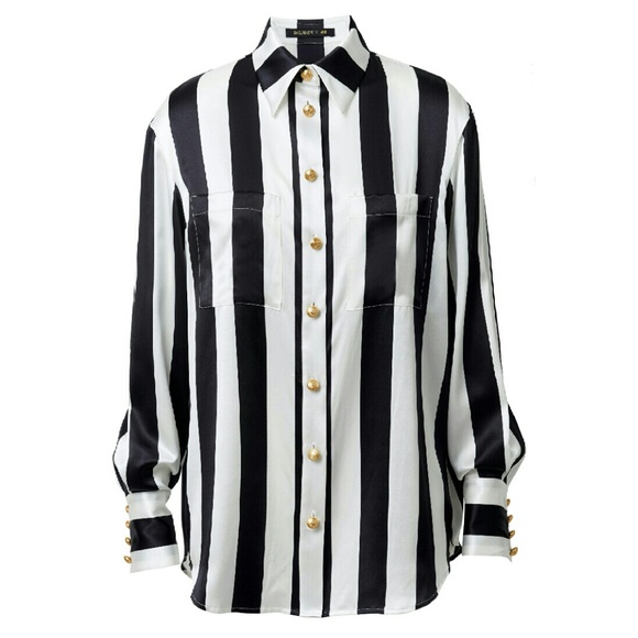 🚫 SOLD Balmain x HM Striped Blouse Size 8