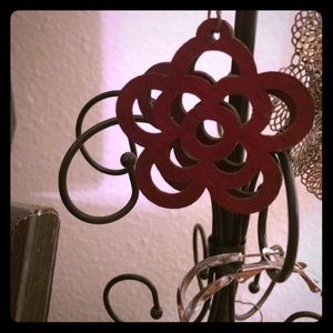 Wooden flower earrings