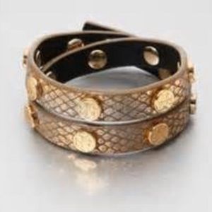 Tory Burch Double Wrap Python Bracelet