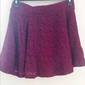 Maroon lace skirt