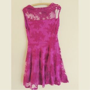 Magenta Lace Skater Dress